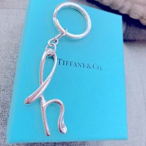 Tiffany & Co Keychain letter h initial 925 Sterling silver designer Elsa Peretti